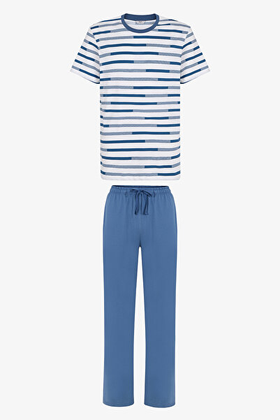 Penti Men's Colorful Harbor Lines Pajama Set