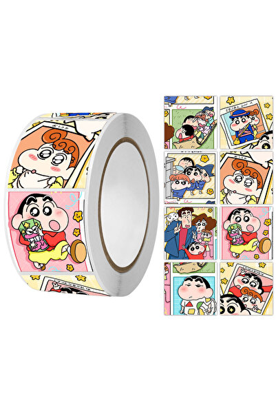 Choice ٥٠٠ قطعة/لفة ملصقات كرتونية ملونة لشخصية شين تشان من الأنمي، ملصقات بل...