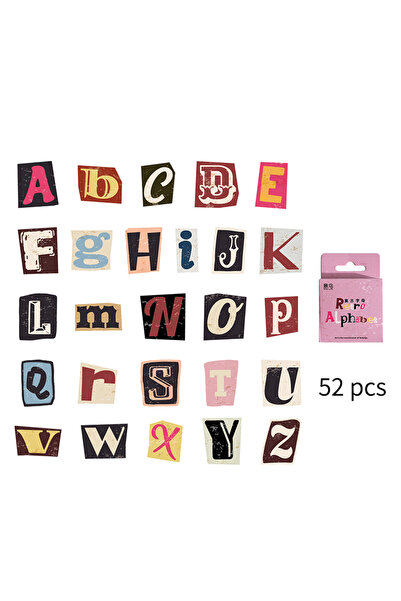Choice ٥٢ قطعة من ملصقات الحروف الأبجدية من الألف إلى الياء، بتصميم كلاسيكي و...