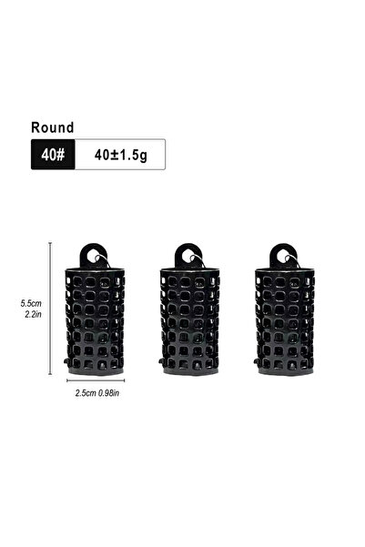 Choice5 قفص تغذية معدني دائري لصيد الكارب، وزن 40 غرام (1.41 أونصة)، 3 قطع، ث...