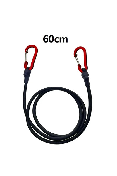 Choice حبل مطاطي قوي بطول 60 سم، حزام ربط مرن، خطافات كارابينر، قوارب الكاياك...