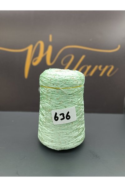 Pİ Yarn Paiete verde apă cu paiete aurii 400gr