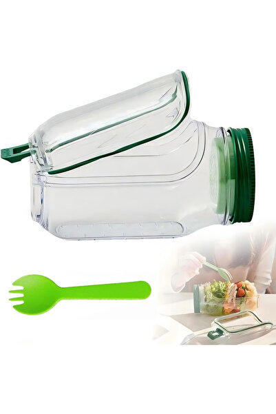 Choice A Mason Jar Salad Holder with Fork, Convenient Side Opening, Compartme...