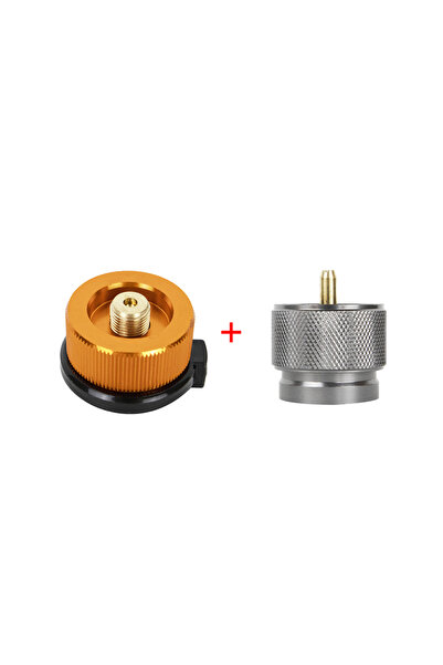 choice2 Yellow and Grey Outdoor Camping Stove Butan Gas Adapter Propane Refil...