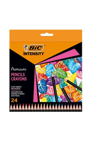 Bic Creioane colorate premium cu intensitate intensă, 24 de culori, de la
