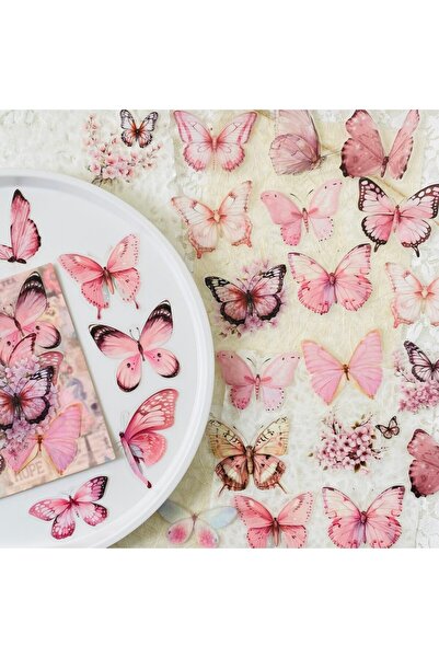 Choice3 D 40 قطعة ملصقات فراشات ملونة من مادة PET، ملصقات قصاصات، ملصقات يومي...