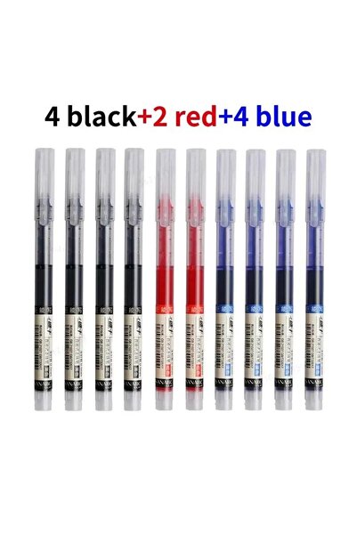 Choice4 4 Black 4 Blue 2 Red 10pcs 0.5mm High Quality Needle Type Gel Pens St...