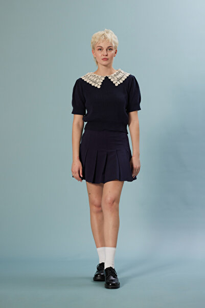 Nisan Collar detail knitted sweater