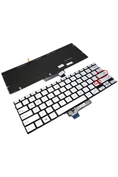 ASUS Сребърна клавиатура NSK-WRCBN с подсветка в американска растерна облицов...