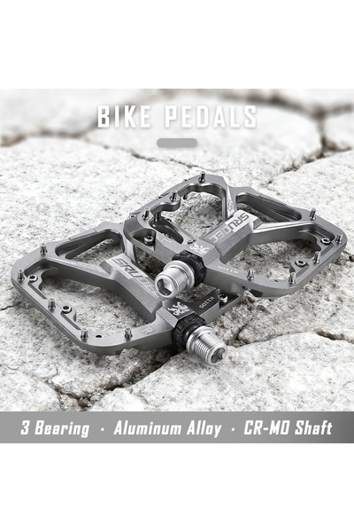 Choice3 Silver S1105 KRSEC Aluminum Alloy Pedals - Sealed Bearing Anti-Slip B...
