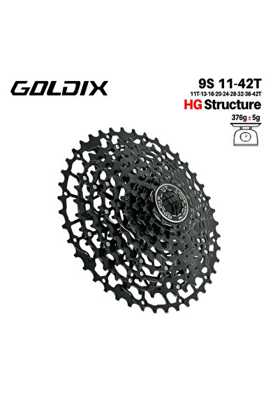 Choice22 9 Speed 11T-42T GOLDIX Ultralight Bicycle Cassette Freewheel Carbon ...