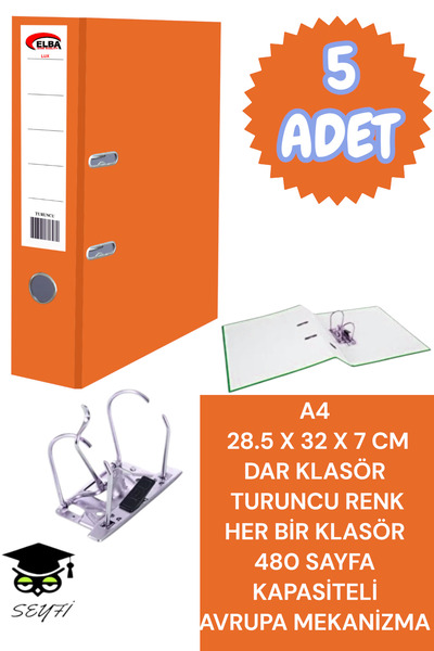 SEYFİKİRTASİYE A4 Office Folder Office Document Organizer Folder Double Metal...