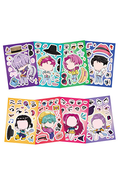 Choice ٨ أوراق ملصقات أحجية صائدي الشياطين (كيبوب) - تجميع ذاتي - اصنع وجهًا ...