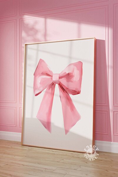 NinaStore Pembe Kurdele Baskısı/ Coquette Oda Dekorasyonu Estetiği/ Pembe Beb...