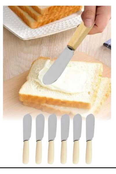 tafce 6lı Ahşap Saplı Mini Reçel Ve Tereyağı Bıçağı Ahşap Saplı Spatula Seti ...