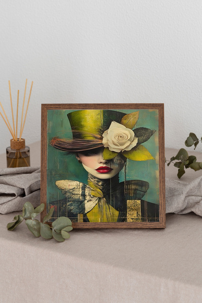 Dekorsiahome Wooden Framed Square Table Tk3418