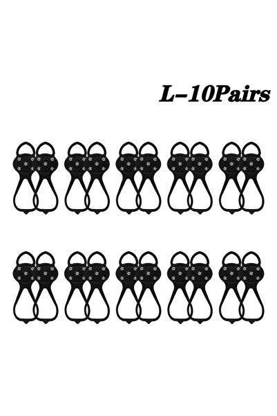 Choice5 L-10Pairs Outdoor Ice Cleats Cramp Anti Slip Shoe Covers Spikes Chain...