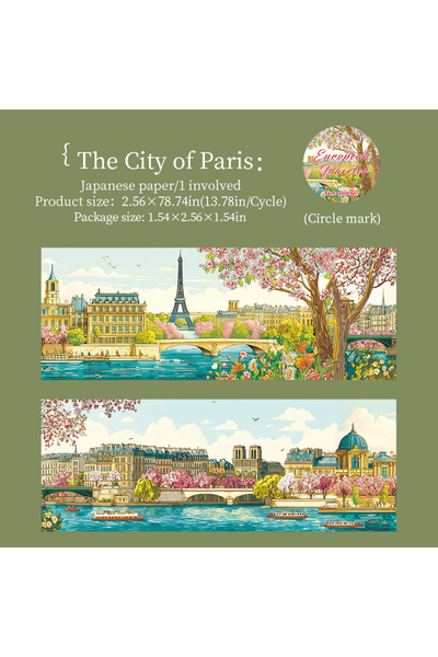 Choice3 شريط واشي بنمط مناظر السفر الأوروبية، 3 لفات، مناسب للمذكرات وسجل الق...