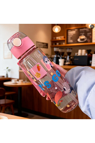 Choice زجاجة ماء وردية اللون من ديزني زوتوبيا، معزولة بجدار مزدوج - جودي هوبس...