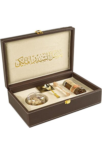 Al Malaky Royal علبة عسل من جلد البني تحتوي على 140 غرام من عسل السدر الإمارا...