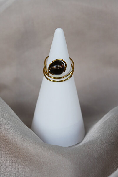 Luna Smoky Quartz Natural Stone Ring