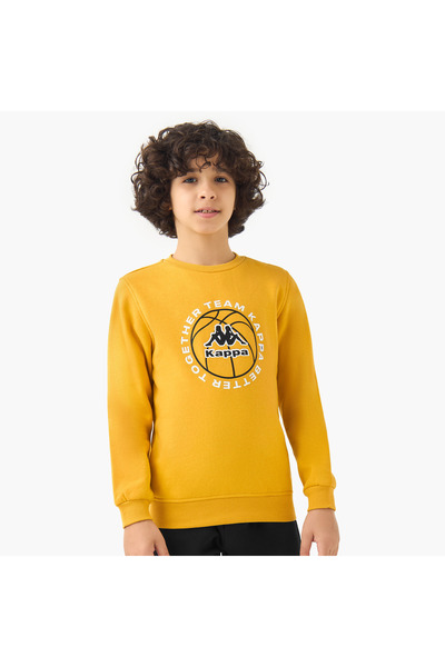 Kappa Boys Crew Neck Sweatshirt with Print - Long Sleeves