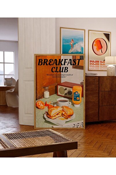 NinaStore Breakfast Club Posteri: 70'ler Retro Mutfak Duvar Sanatı (Dijital İ...