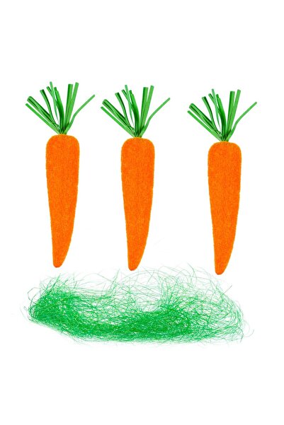 OEM Accesorii Creative de Paste Morcovi din Spuma cu Iarba Verde 19cm - 3buc