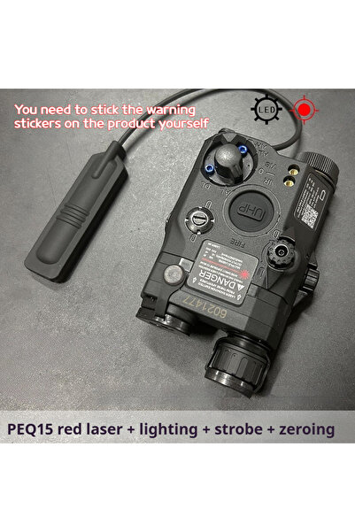 Choice صندوق إضاءة ستروب متعدد الوظائف RED-BK PEQ15، مزود بإشعاع ليزر أخضر، م...