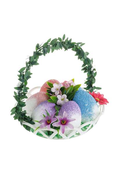 OEM Cos Decorativ de Paste cu Oua din Spuma & Flori Ø15x15cm