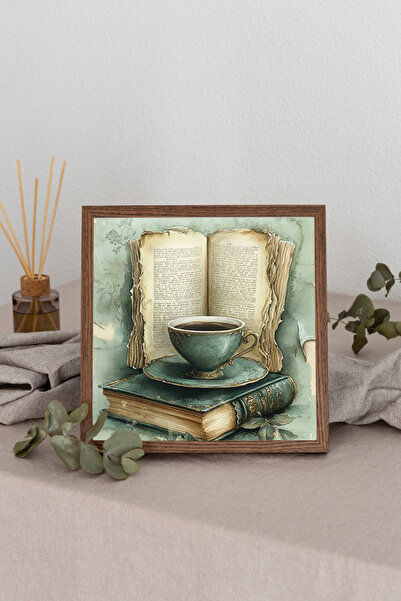 Dekorsiahome Wooden Framed Square Table Tk3454