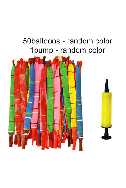 Choice1 26cm 50pcs 1DQT 50/100pcs Mixed Color Long Latex Rket Balloon with Pu...