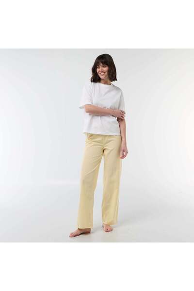 KIABI Poplin Pajama Pants YELLOW