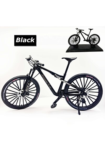 Choice1 Black with base Vintage metal 1:8 mountain bike model and base, deskt...