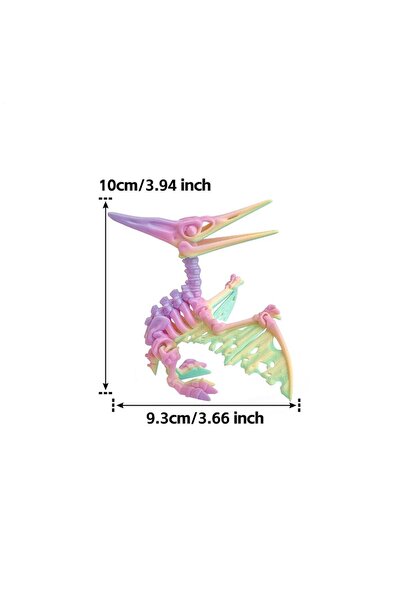 Choice لعبة ديناصور بتيروسور مطبوع ثلاثية الأبعاد على شكل عظمة، مقاس 10 × 9.3...