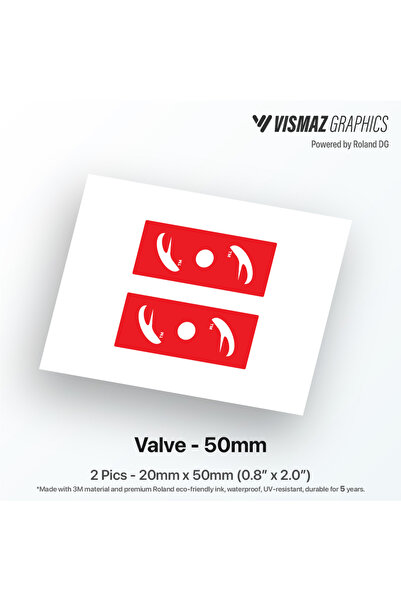 choice2 مجموعة ملصقات حافة حمراء مقاس 50 مم بصمام - ملصقات عجلات بنمط شريط ال...