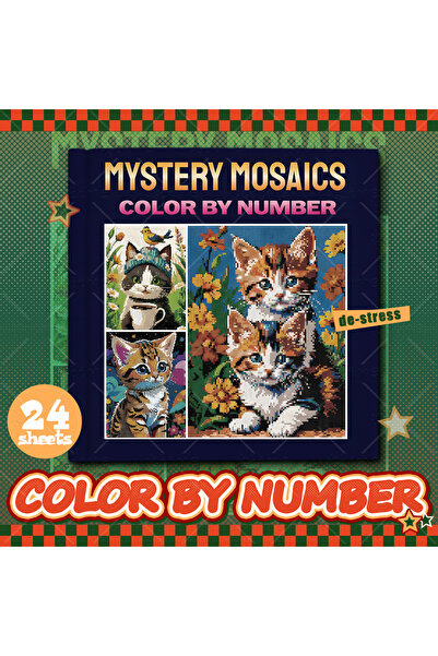 Choice 20x20cm 24pages Mystery Mosaics Pixel Animal Coloring Book Relaxation ...