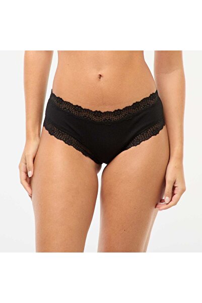 KIABI 3-Pack Ribbed Shorties BLACK