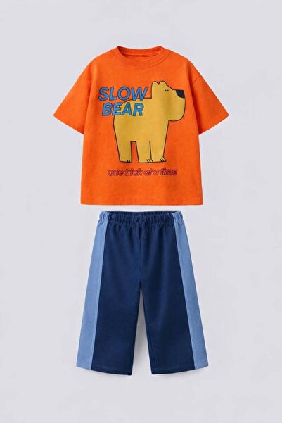 Daisy Dolly Boy's Animal Printed Cotton Top and Bottom Set