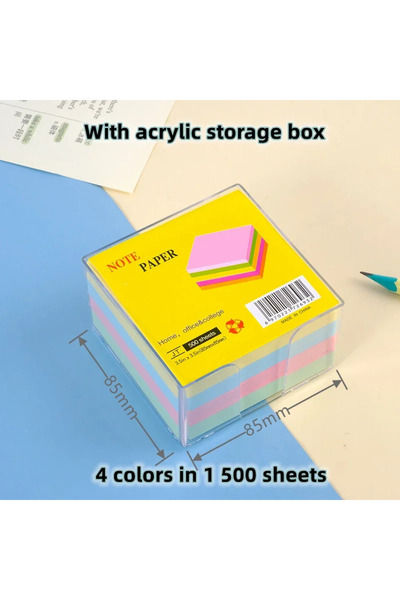 Choice 85×85 مم، 500 ورقة، 500/750 ورقة، أوراق ملاحظات لاصقة ملونة مع صندوق أ...