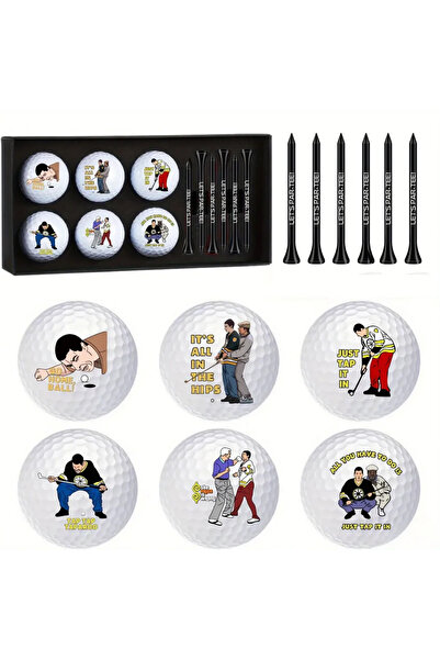 Choice WHITE 13 Pcs Patriotic Golf Balls Gifts Set 6 USA Flag Ball 6 Tees and...