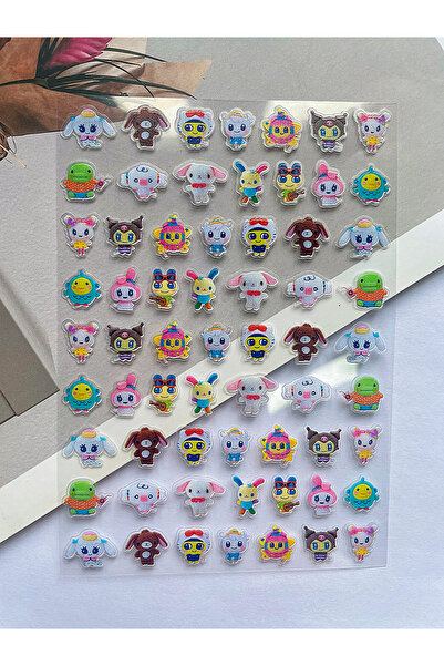 Choice1 4 ملصقات صغيرة بتصميمات عتيقة من مادة PVC، مناسبة لتزيين الأظافر، مقا...