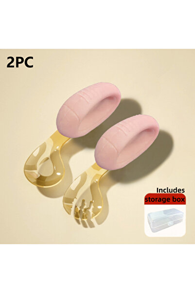 choice2 pink Toddler Spoon and Fork with Bendable Silicone Grip and PPSU Head...