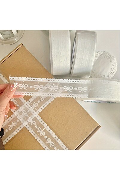 Choice لفة واحدة من شريط لاصق شفاف مزخرف بنقوش زهور أنيقة، مع لاصق قوي غير مق...