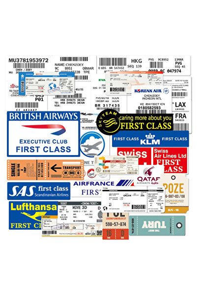 Choice 30 قطعة من ملصقات بطاقات الصعود إلى الطائرة، ملصقات جرافيتي، ملصقات سف...