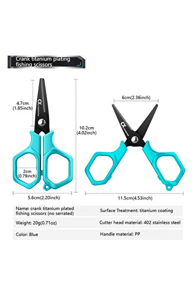 Choice1 مقص صيد متعدد الوظائف جديد مطلي بالتيتانيوم، أزرق 02، 8.7 سم/10.6 سم،...