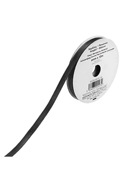 OEM Μαύρη σατέν κορδέλα 10 μέτρα x 6 χιλιοστά