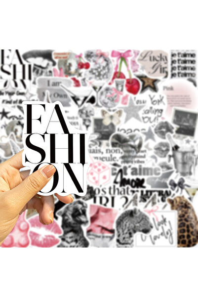 Choice ٥٠ قطعة من ملصقات جرافيتي "فتيات محظوظات" الفضية لتزيين الطاولات والكت...