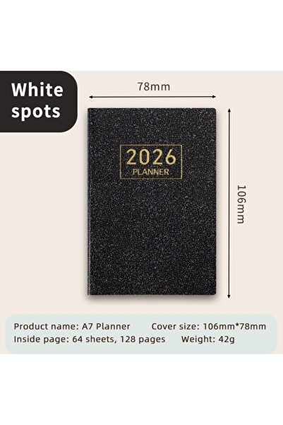Choice5 Star Black High Quality A7 2026 Agenda Book Pket with Calendar Diary ...