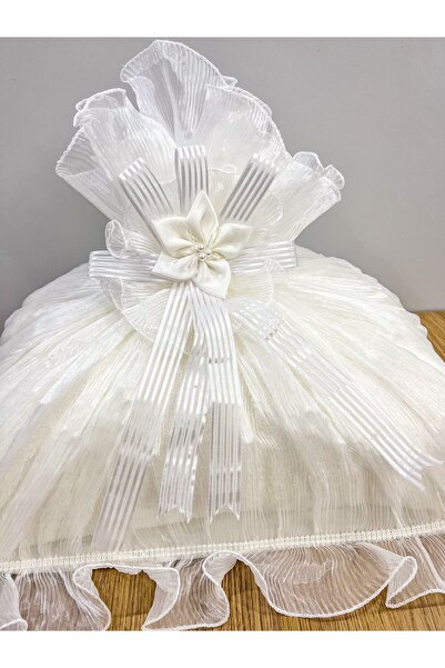 handanca Saten Bohça İşleme Güllü Bohça Süslü Söz Nişan Hurcu Çeyizlik 50x40